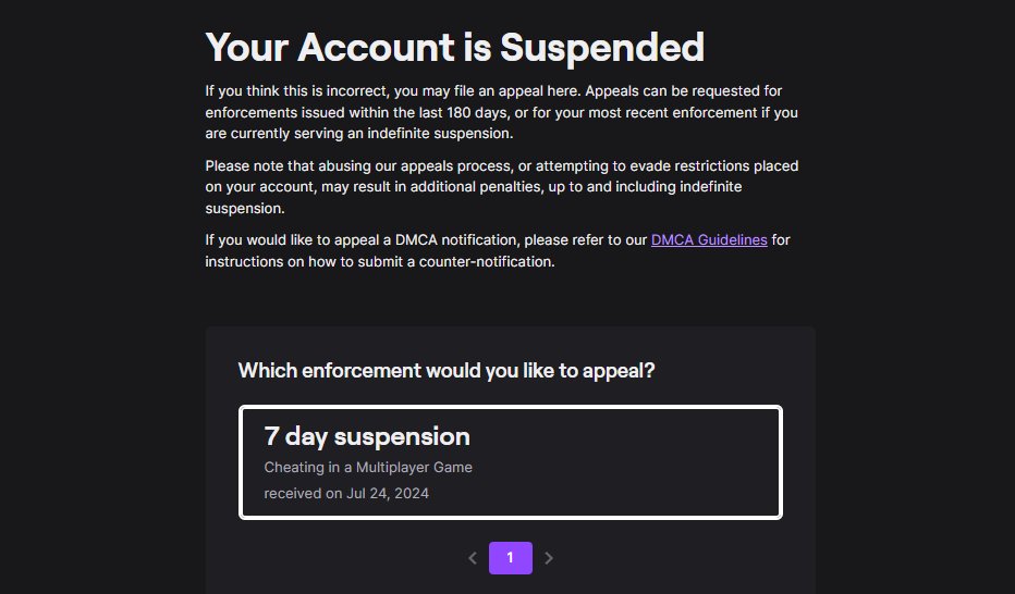 So I've just been banned on Twitch for cheating in <a href="/PlayApex/">Apex Legends</a> apparently.

Ahhh if anyone knows anyone <a href="/Twitch/">Twitch</a> that can help that would be huge

Im pretty sure its because I've been killing cheaters in ranked recently 💀💀