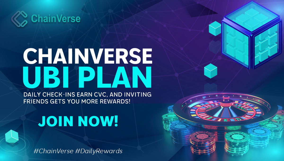 ChainVerse8's tweet photo. 🌐 ChainVerse UBI Plan:  
💰 Daily check-ins earn CVC, and inviting friends gets you more rewards! Join now!   

#ChainVerse #DailyRewards https://t.co/IpnXRlhVXu