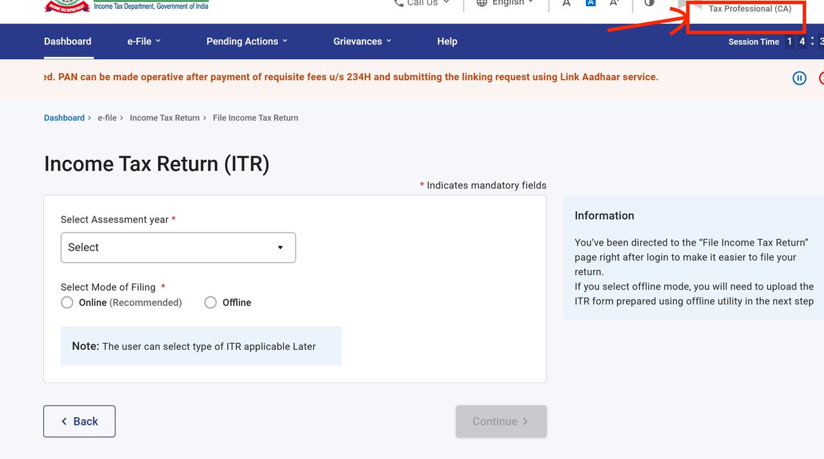 MadMax2500's tweet photo. @IncomeTaxIndia @nsitharamanoffc @officeofPCM @FinMinIndia @PIB_India everything is messed up... the default page for filing ITR after login is even available in case of professionals... plz correct this https://t.co/atYpuQyIn7