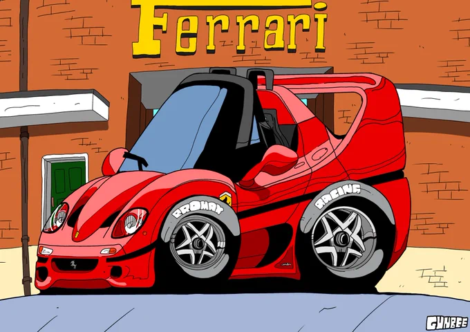 #TLをFERRARIでいっぱいにしようぜ#チョロQ フェラーリたくさん描きたい 