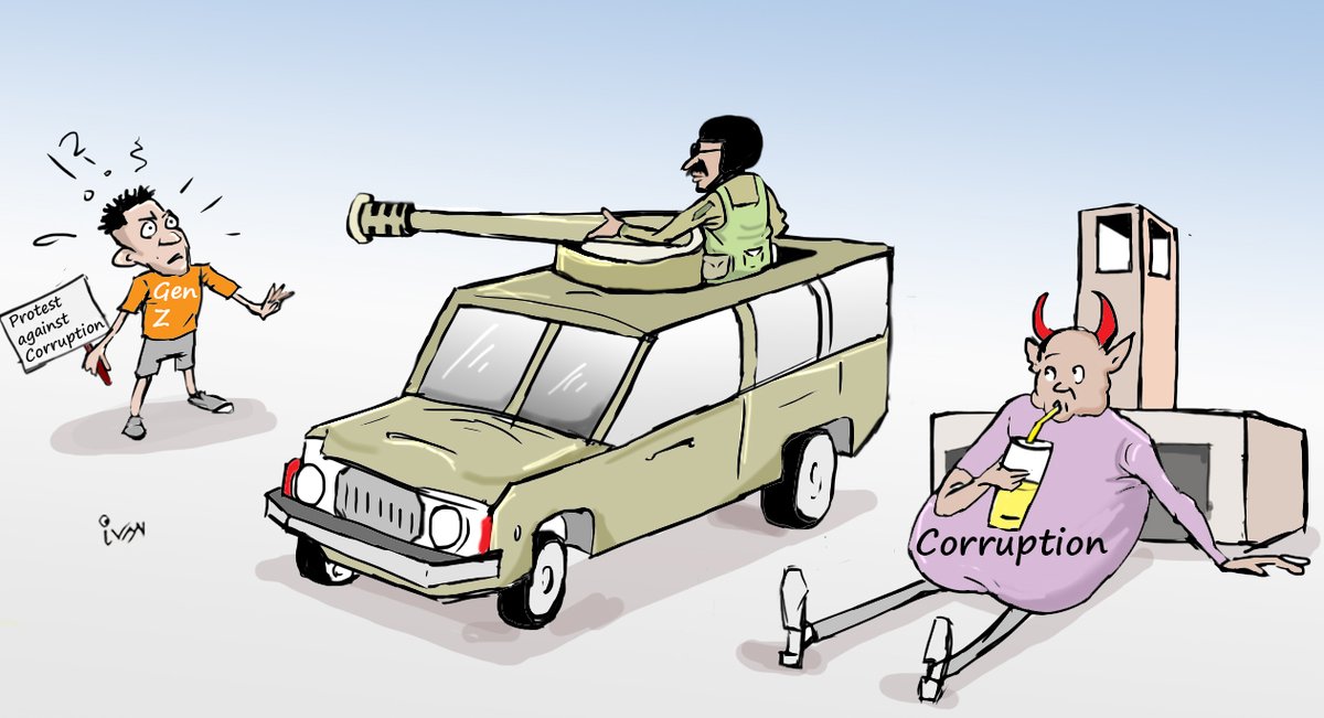 Cartoon.  The  Speaker of  Parliament , Ms Anita Among, has  suspended plenary sitting  until next week amid protests over alleged corruption scandals in the House #MonitorToon