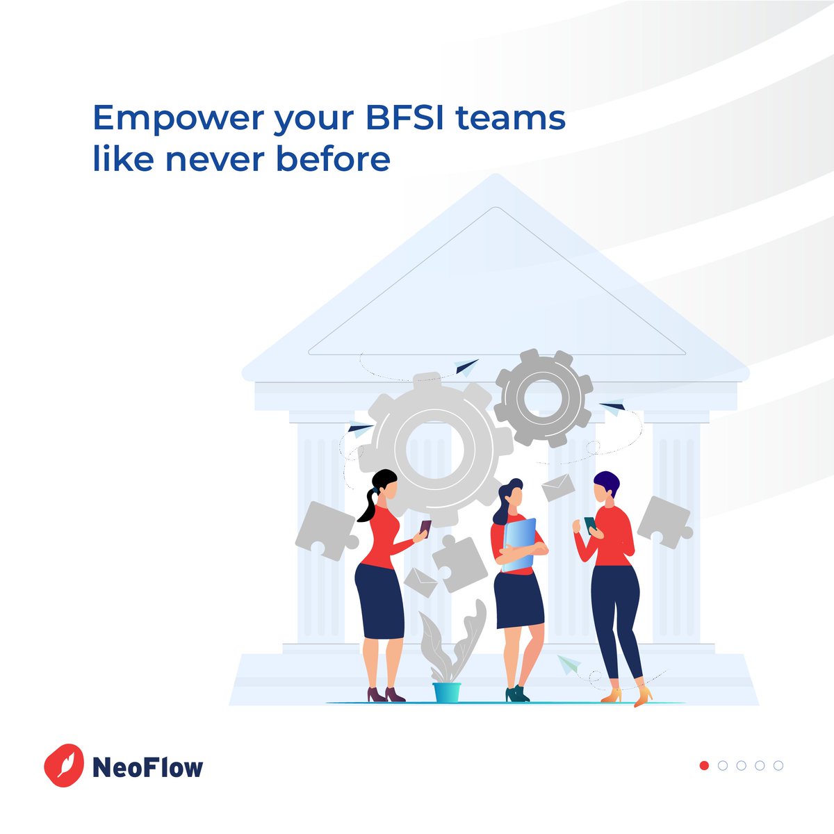 Neoflow_FSM's tweet image. 🌟 Introducing NeoFlow: Transforming task management for BFSI teams. Customize workflows, assign tasks, and streamline operations on the go. Track real-time progress and stay ahead. Launching soon!

#NeoFlow #BFSISolutions #TaskManagement #Efficiency #Innovation  #WorkSmart 💡📅