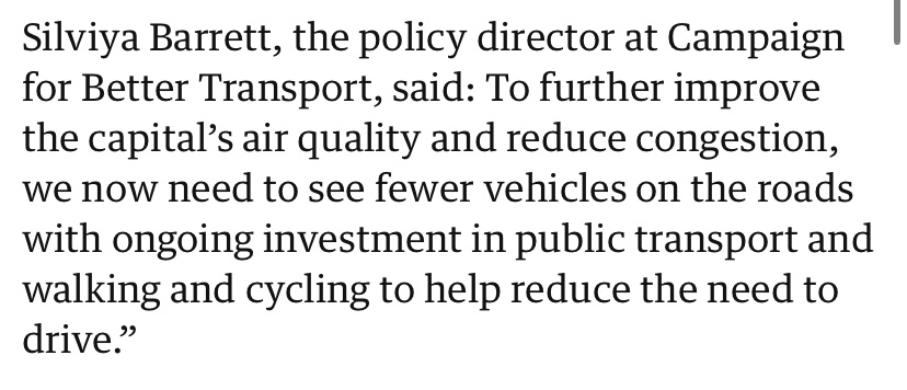 Streatham Hill LTN (@streathamltn) on Twitter photo Confused by how <a href="/CBTransport/">Campaign for Better Transport</a> can square this quote when their chair does nothing but campaign against such measures!!
theguardian.com/environment/ar… Confused by how <a href="/CBTransport/">Campaign for Better Transport</a> can square this quote when their chair does nothing but campaign against such measures!!
theguardian.com/environment/ar…