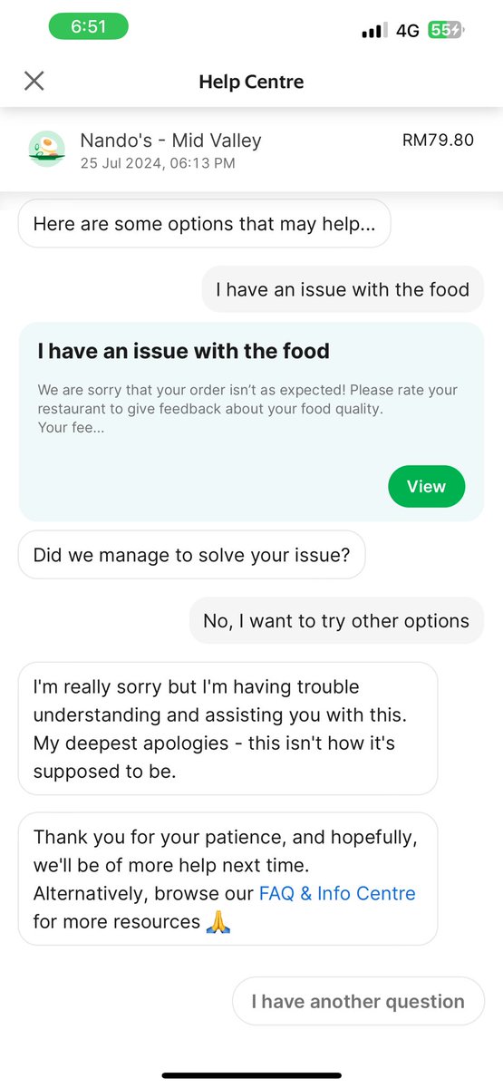 elaikhazahar's tweet photo. @GrabMY your grab support is rubbish. You're just pissing customers off even more when I'm trying to report something!! Both times, I did not get any prompt or actual reply https://t.co/kYfYjwsekd