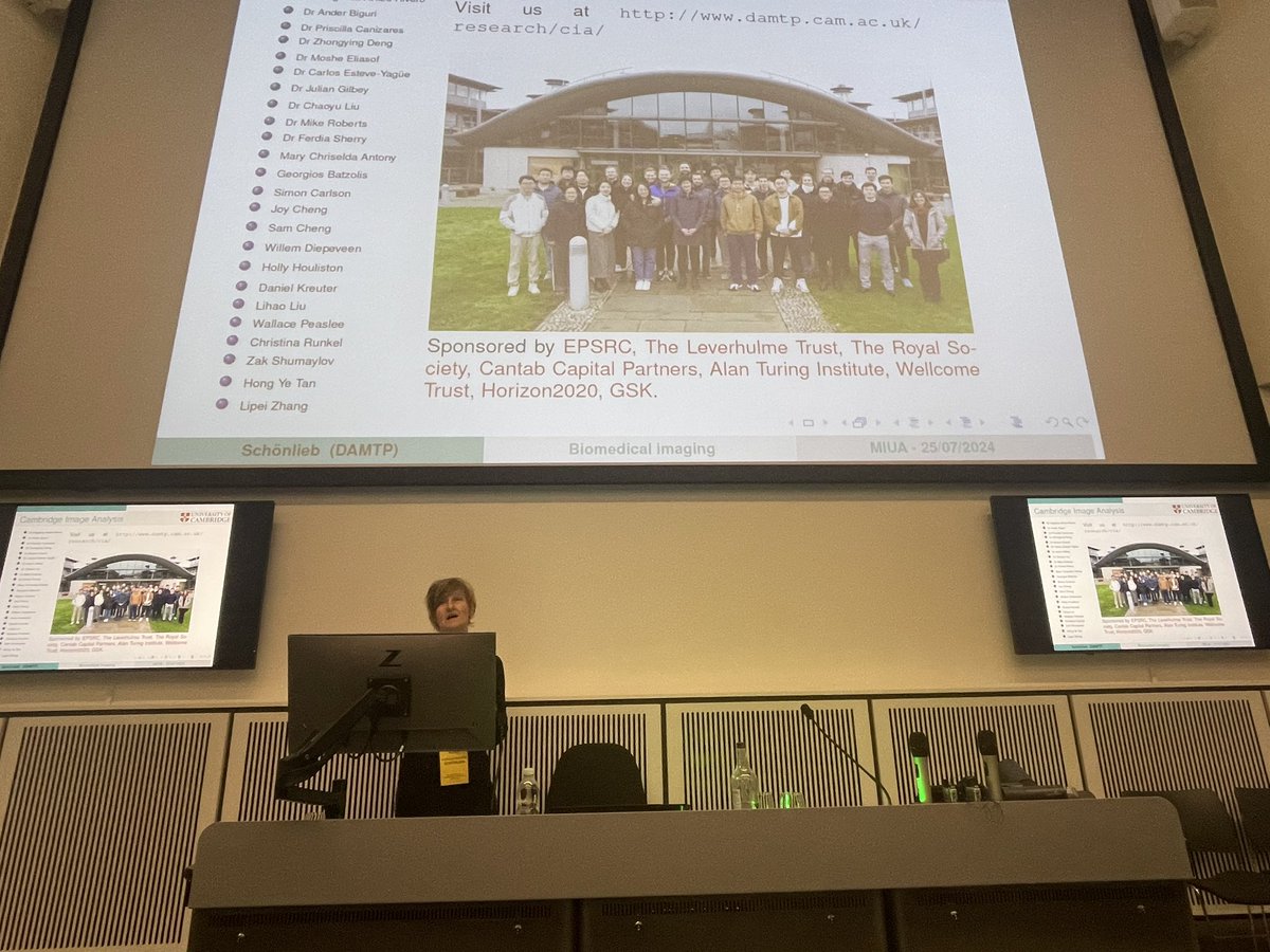 MIUA2025 (@miua2025) on Twitter photo 🚀 Day 2 Now presenting at MIUA 2024: Keynote Speaker Prof. Carola-Bibiane Schönlieb <a href="/caromitreka/">Carola-Bibiane Schönlieb</a> from <a href="/Cambridge_Uni/">Cambridge University</a> ! Don't miss her talk, "From Variational Modelling to Deep Learning for Biomedical Imaging." 🌟 #MIUA2024 #Keynote #BiomedicalImaging #Innovation
<a href="/TheBMVA/">The BMVA</a> 🚀 Day 2 Now presenting at MIUA 2024: Keynote Speaker Prof. Carola-Bibiane Schönlieb <a href="/caromitreka/">Carola-Bibiane Schönlieb</a> from <a href="/Cambridge_Uni/">Cambridge University</a> ! Don't miss her talk, "From Variational Modelling to Deep Learning for Biomedical Imaging." 🌟 #MIUA2024 #Keynote #BiomedicalImaging #Innovation
<a href="/TheBMVA/">The BMVA</a>