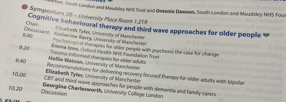 Fantastic experience presenting with colleagues and flying the flag for psychological therapies with older adults <a href="/babcp/">BABCP</a> #BABCP24 <a href="/kberry76/">Katherine</a> #Manchester #CBT #psychosis #evidencebaseisgrowing #watchthisspace