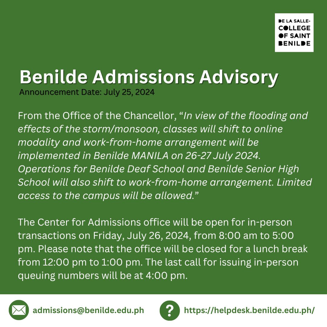 BenildeAdC's tweet photo. Benilde Admissions Advisory https://t.co/kgOOreZXRr