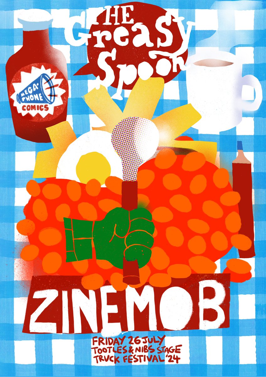 Megaphonecomics (@megaphonecomics) on Twitter photo This weekend we are zinemaking <a href="/TruckFestival/">Truck Festival</a> @tootlesandnibs ! Come & spill the tea, release the grease, dip a chip, butter your toast, sizzle your sausage, dish the dirt & share stories of life on the road with the MC Crew! #megaphonecomics #zinemob #zinemaking #greasyspoon This weekend we are zinemaking <a href="/TruckFestival/">Truck Festival</a> @tootlesandnibs ! Come & spill the tea, release the grease, dip a chip, butter your toast, sizzle your sausage, dish the dirt & share stories of life on the road with the MC Crew! #megaphonecomics #zinemob #zinemaking #greasyspoon