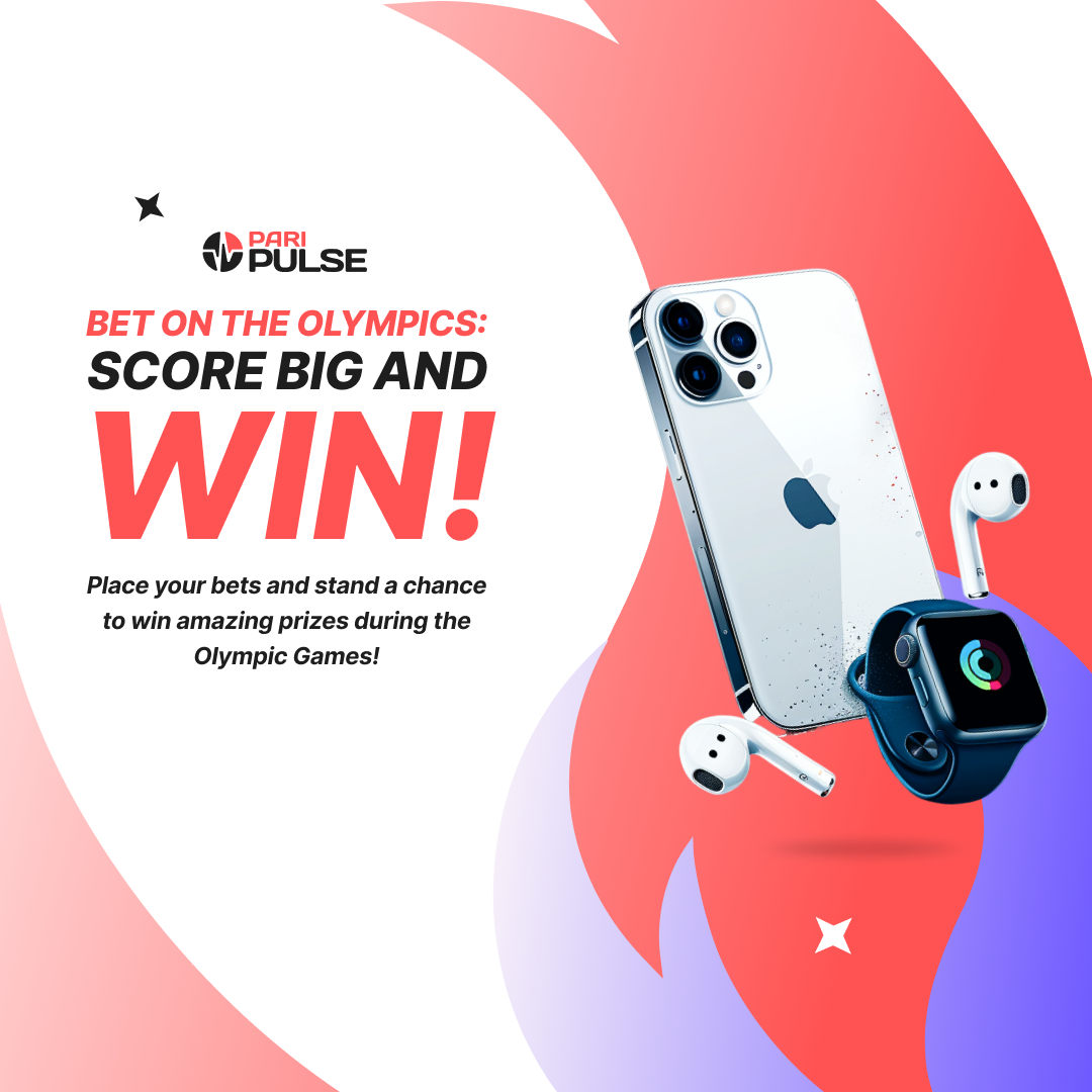 OliverPariPulse's tweet photo. ⭐️PariPulse x Olympics Games⭐️
We prepare special action for this! 
🎁PRIZES 
On this action you can participate to win prizes: 
🥇 Iphone 15 Pro Max (1 winner) 
🥈 Apple Watch Series 9 (3 winners)
🥉 Airpods Pro (4 winners) 
🤞 Bonus Points 
🏆 Overall: 1 808 WINNERS
info in bio https://t.co/GdmzceEbKw