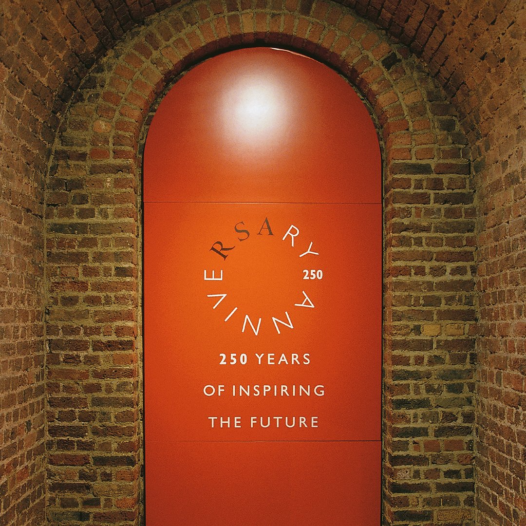 The Royal Society for Arts, Manufactures and Commerce are commemorating their 270th anniversary. Twenty years ago Atelier created this celebratory mark for the #RSA’s 250th. It took a little while to spot  the nested acronym. A graphic solution, hidden in the problem. #typography