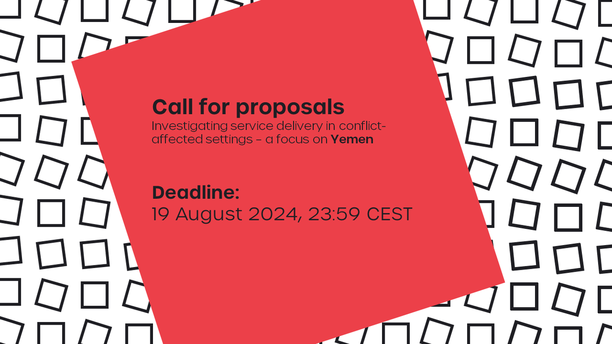 Two new calls for proposal focusing on understanding health service delivery in conflict-affected settings. One on #Yemen and other on #Somalia. PIs (and their institution) should be based in these countries.

Deadline: 19 August.

More info and apply &gt; ahpsr.who.int/funding-opport…