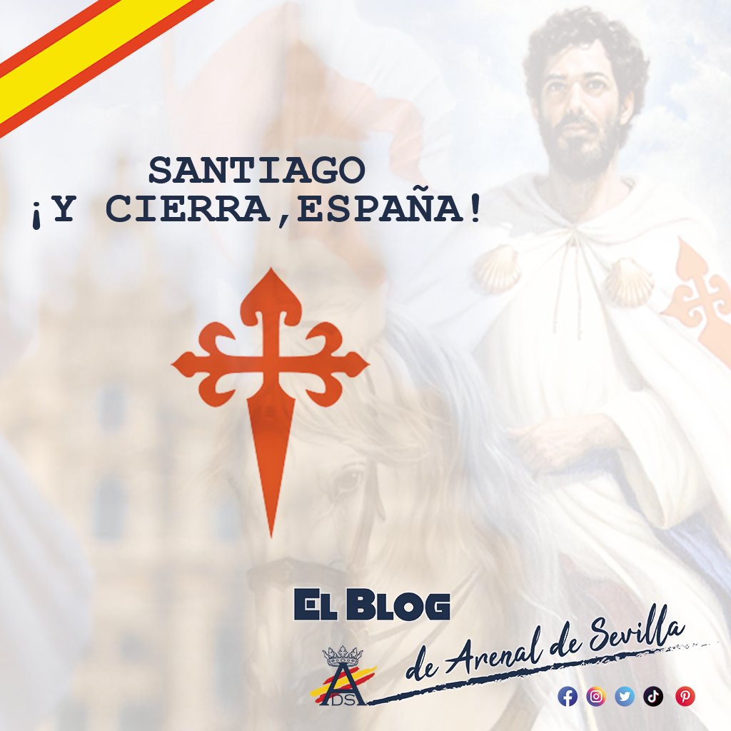 Arenaldesevilla's tweet photo. 🇪🇦 ¿De dónde viene el lema "#Santiago y cierra, #España"
·
➡️ En nuestro #BlogADS, te contamos la historia de #Santiago y todo lo que le rodea: https://t.co/bPGSuftc7q
·
#ArenalDeSevilla #BanderaEspaña #PatronDeEspaña https://t.co/GCF9GCs3tk