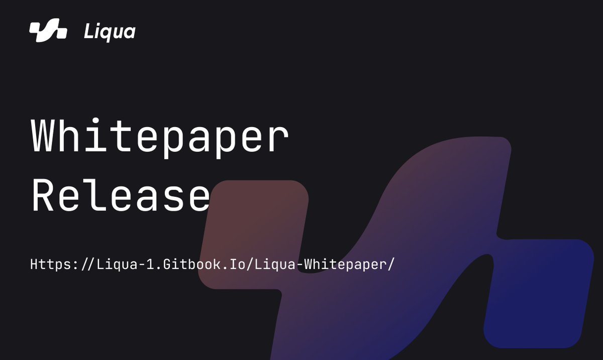 liqua_protocol's tweet image. 🚀Exciting News! 

We are thrilled to announce the release of the #Liqua whitepaper! Discover how our protocol is revolutionizing omni-chain liquidity management, ensuring efficient and secure asset transfers across blockchains.🌐📈

liqua-1.gitbook.io/liqua-whitepap…