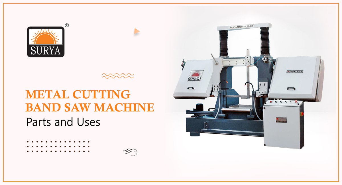 SuryaMachine's tweet image. Metal cutting band saw machine boasts a long, sharp blade used in different industries to cut a wide range of materials. The machines are available in various types including vertical/horizontal and semi-automatic/fully automatic #bandsawmachines. 
suryamachines.com/metal-cutting-…