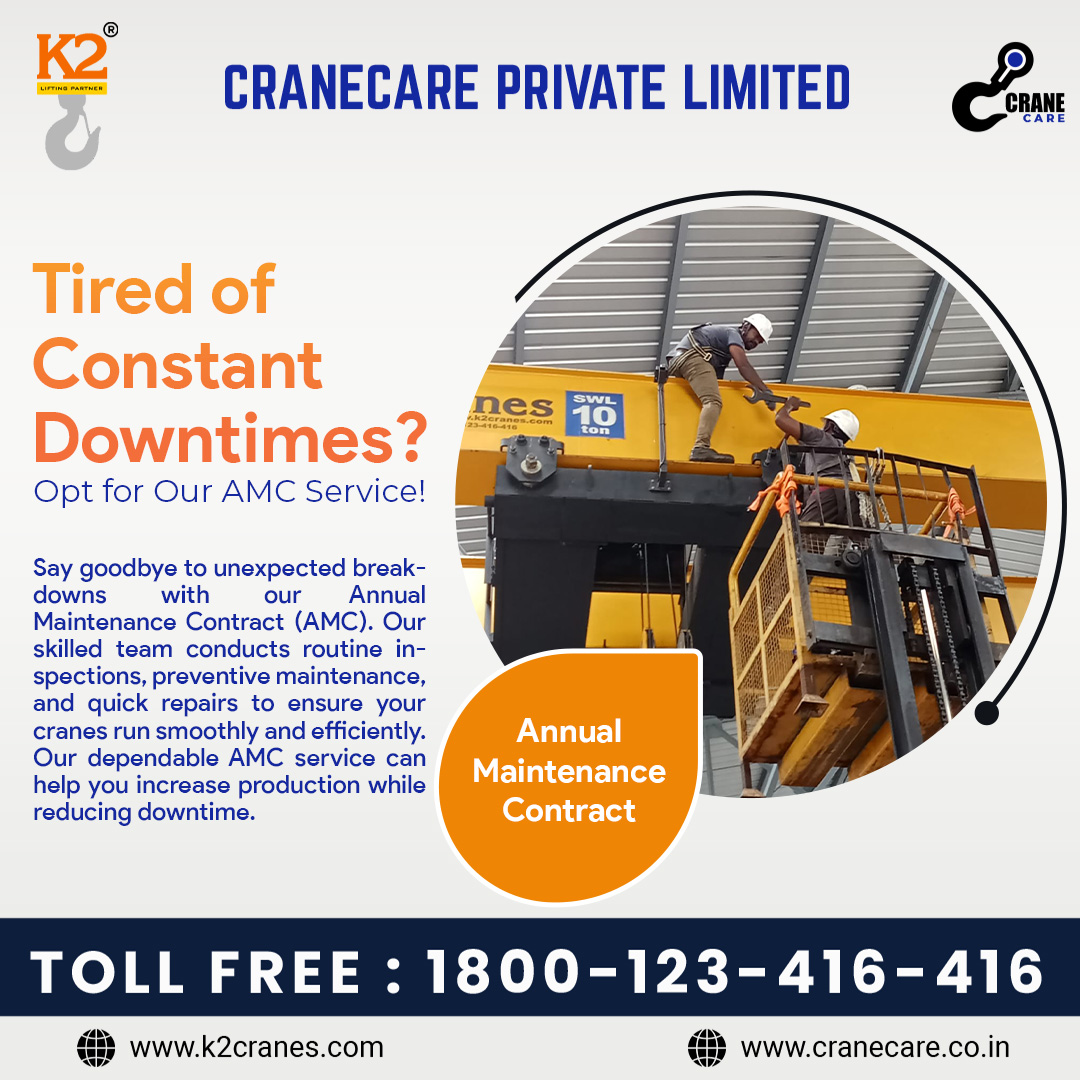 CraneCare1's tweet image. Tired of Constant Downtimes? Opt for Our AMC Service! 

#AMCService #maintenance #nomoredowntime #efficientoperations