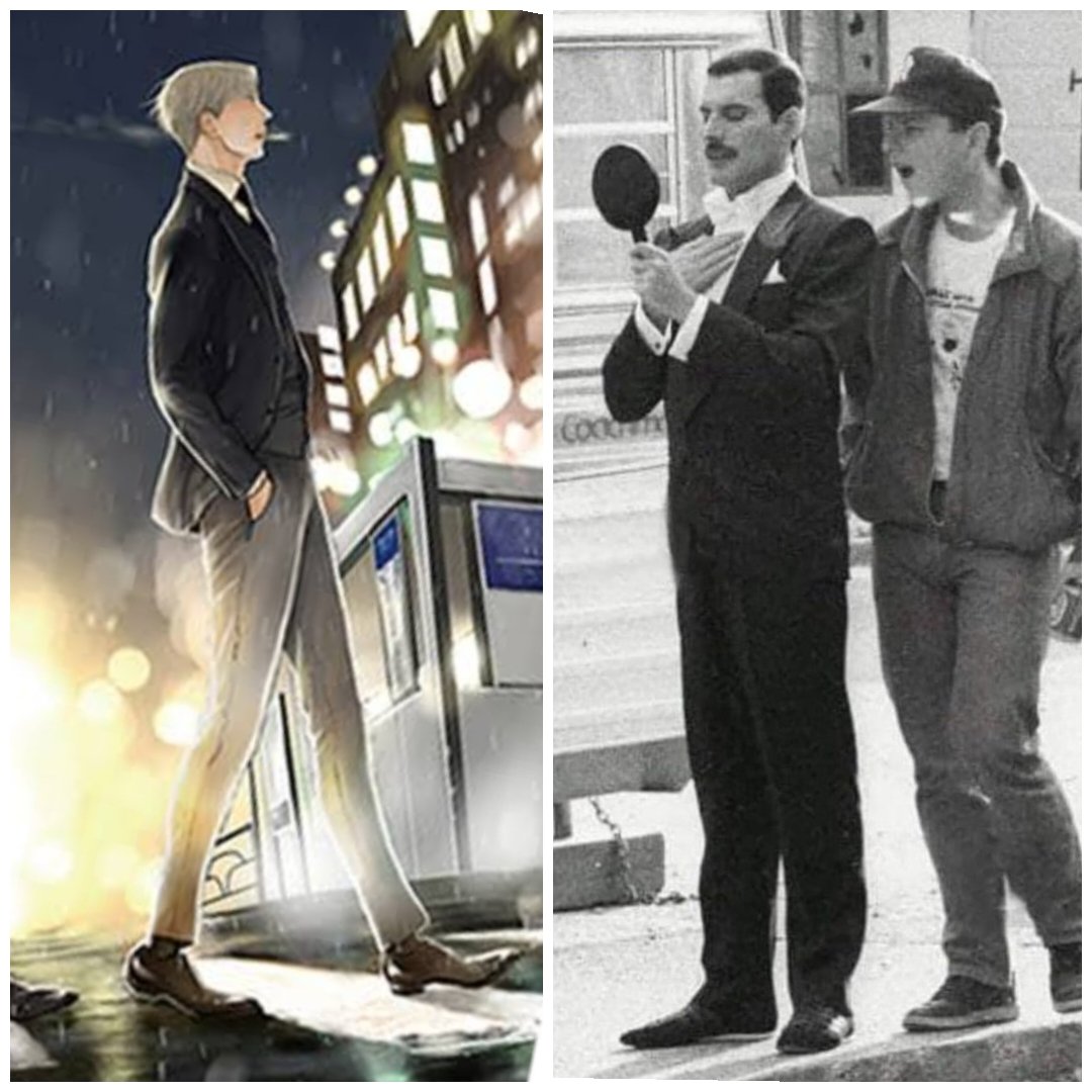 姿勢のいい立ち姿、かっこいいわ～🫠
2人とも、ほんとかっこいいわ～（2度言った笑）
マンガの主人公と引けを取らない体。フレディすごい😆

明日から梅田ロフトで『囀る鳥は羽ばたかない』のポップアップストアがはじまるらしい。
ちょっと行きたいけど、おばさんが行くとどんなもんかな😅💦