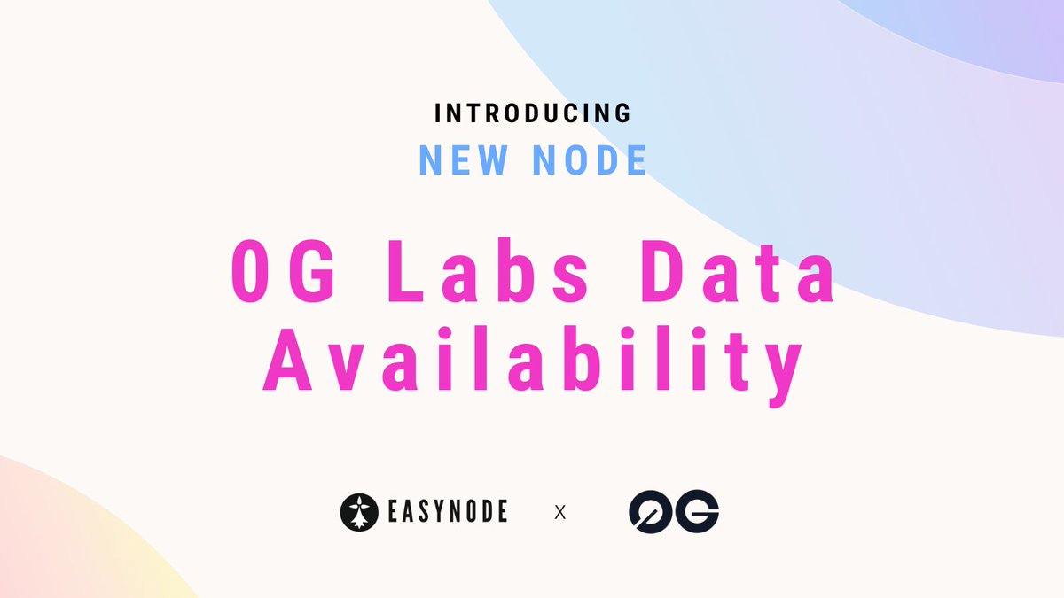 NEW NODE &amp; GIVEAWAY

Introducing <a href="/0G_labs/">0G Labs (Ø,G) - AI L1</a> Data Availability (DA) nodes on EasyNode. A new way to contribute and stand out from other Testnet users. 

Limited slots at app.easy-node.xyz

Like, Comment, &amp; Follow <a href="/easynodexyz/">EasyNode</a>
