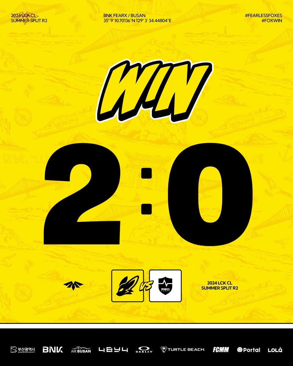BNKFEARXLoL's tweet image. 𝟐𝟎𝟐𝟒 𝐋𝐂𝐊 𝐂𝐋 𝐒𝐮𝐦𝐦𝐞𝐫 𝐒𝐩𝐥𝐢𝐭 | 𝐯𝐬 @NS_RedForce

RESULT : VICTORY 
어제의 복수는 다음 기회에 노려보세요😁

#BNKFearX #FOXWIN #LCKCL #FearlessFoxes