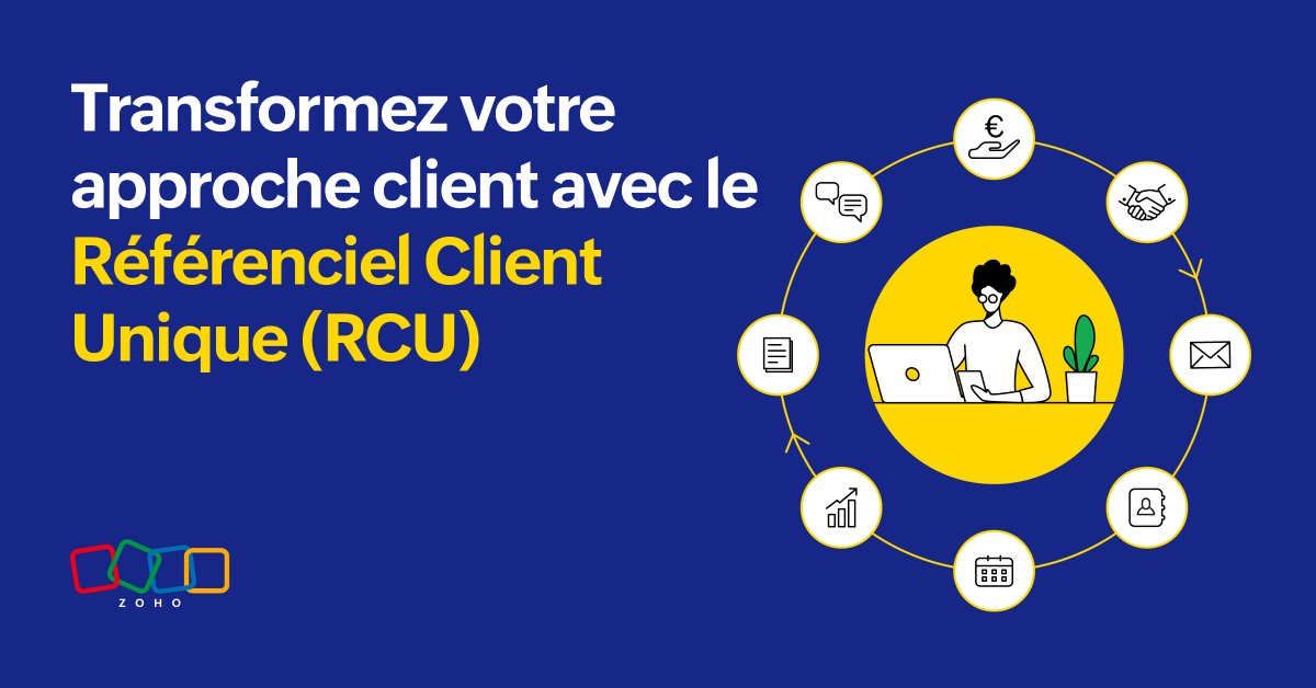 ZohoFrance's tweet image. Améliorez votre relation client avec le Référentiel Client Unique (RCU) ! 🤝
Dans notre dernier article de blog, découvrez comment le RCU peut vraiment changer la donne pour vous aider à fidéliser vos clients et booster votre compétitivité : zurl.co/NB3C  
#Zohoblog