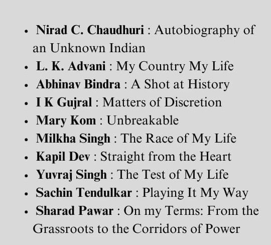 UPSCyclopedia's tweet photo. Autobiographies of Notable personalities https://t.co/AMjxl3v7MH