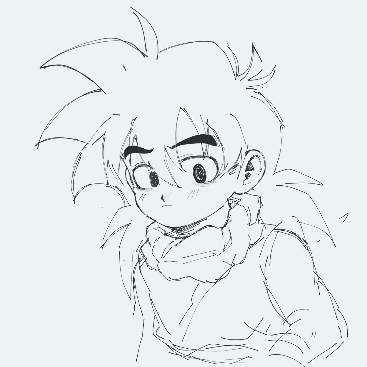 its been a while since i drew on my phone so here's a gohan i drew while my school is introducing the clubs