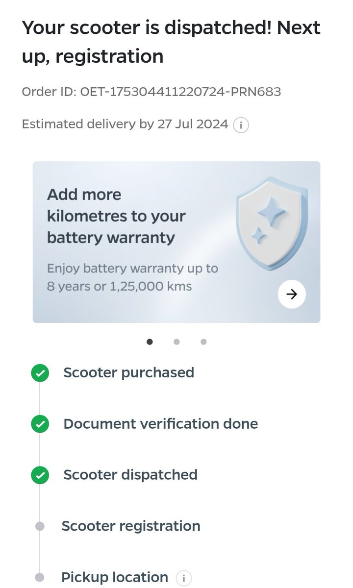 VATSVIPUL99's tweet photo. @OlaElectric i purchased a S1X 4kw on 22 july, i was supposed to get a confirmation/registration call on the same day but still haven't received one. Please look into this as the on ground staff is just ####! https://t.co/6e4eFx1jxK