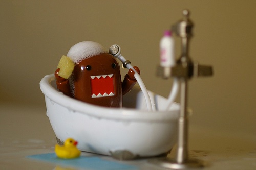 Domo bath time, then bed time 🛁💤