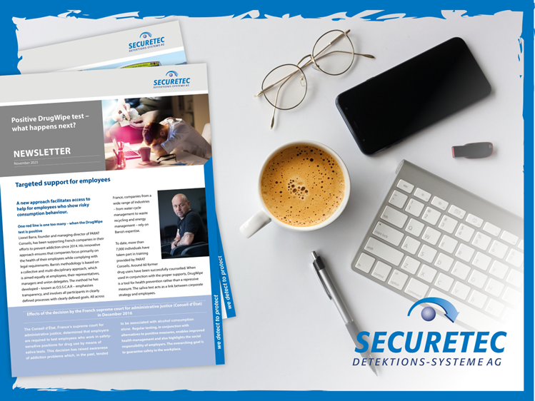In unseren Newslettern informieren wir etwa 4 bis 6 Mal jährlich zu aktuellen und spannenden Themen rund um Drogendetektion. 
Hier geht's zur Anmeldung:
securetec.net/de/newsletter-…