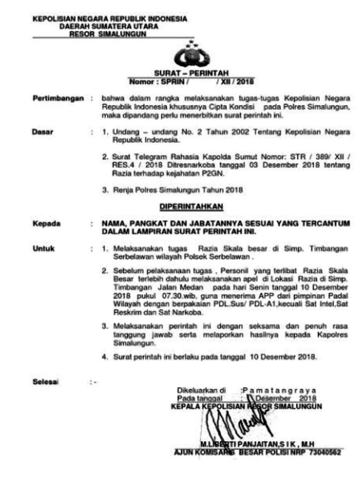 shintaeffendi's tweet photo. Razia berkala/insidental RESMI wajib:
- ada Surat Perintah Tugas (Perintah Kedinasan). 
Didlmnya ada tujuan, tgl/bln/th keg. s/d nama &amp; jabatan petugas; jk tidak ada masyarakat BERHAK MENOLAK.
- wajib ada plang razia 
- ...dst
Dasar: UU 2/2002; UU 22/2009 &amp; PP 80/2012 https://t.co/s3cODNpCep