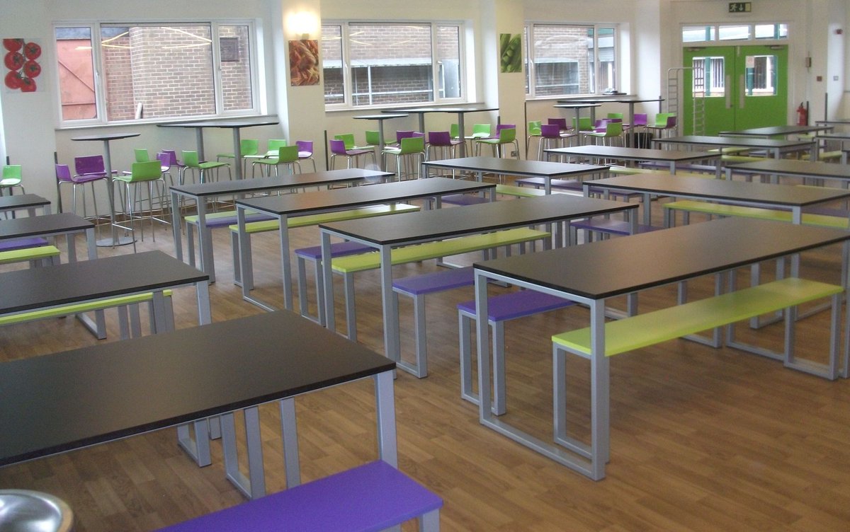 SeatableUK's tweet photo. Increase your dining room capacity with our heavy duty, reliable Hannah Lite bench sets. Available in a range of colours to match your chosen theme.

#diningset #schoolfurniture #canteen #benchset #schooldining #students #education #schoolcatering #teaching #contractfurniture https://t.co/EeQpNUjyM1