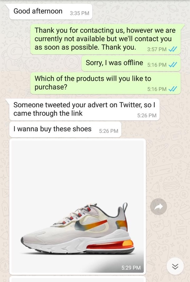 HaYoMiDe_'s tweet photo. So this guy wanted to buy sneakers from this seller then this conversation happened 😂😭

Open the thread for the complete part 😂😂 https://t.co/0JEhW9DOWp