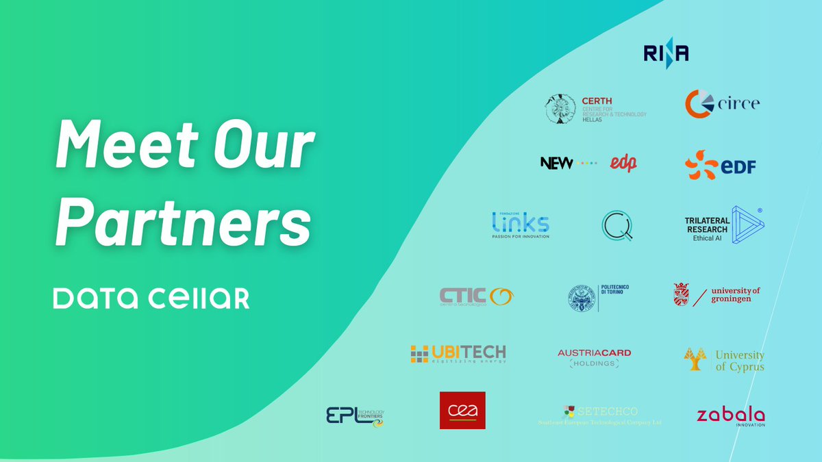🌟𝐌𝐞𝐞𝐭 𝐎𝐮𝐫 𝐏𝐚𝐫𝐭𝐧𝐞𝐫𝐬!🌟
We recently finished introducing our Validation Cases but we want to dedicate some attention to all our partners 🤝Stay tuned as we'll be sharing news about each of them in the upcoming months!👉datacellarproject.eu/validation-cas… #DATACELLAR #DataSpaces