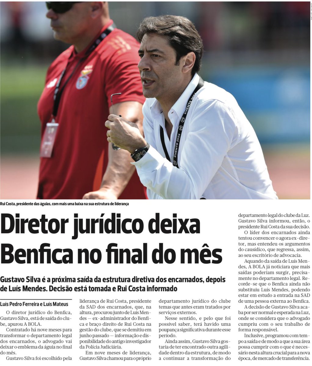 Cada vez mais apreensivo! Um clube sem CFO, agora sem director jurídico, numa face crucial da época. Só restam bananas 🍌. Muito preocupante o futuro do meu Benfica.