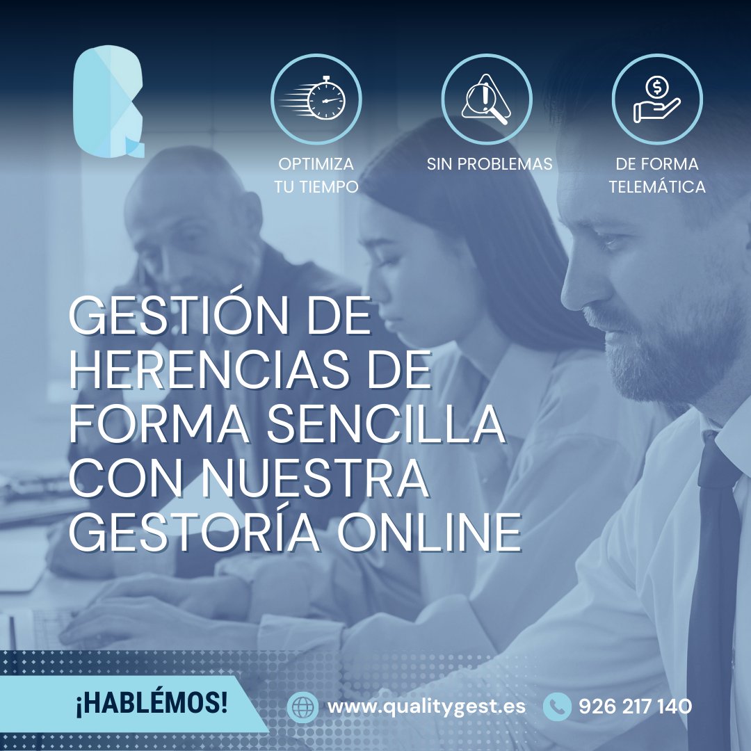 qualitygest's tweet image. ¿Necesitas ayuda con la gestión de tu herencia? 

Te lo ponemos fácil con nuestra gestoría online.

En QUALITYGEST, nuestros expertos te asesoran en la tramitación y ejecución de la herencia. 

#QUALITYGEST #gestoría #herencias