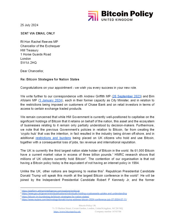 freddienew's tweet image. It's as negligent for a nation not to have a #Bitcoin strategy today as it would have been to ignore the internet in 1994.

The UK is the third largest nation state holder of Bitcoin, with over 61,000 coins. Nearly five million UK citizens are thought to hold Bitcoin.

And the…