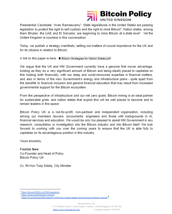 freddienew's tweet image. It's as negligent for a nation not to have a #Bitcoin strategy today as it would have been to ignore the internet in 1994.

The UK is the third largest nation state holder of Bitcoin, with over 61,000 coins. Nearly five million UK citizens are thought to hold Bitcoin.

And the…