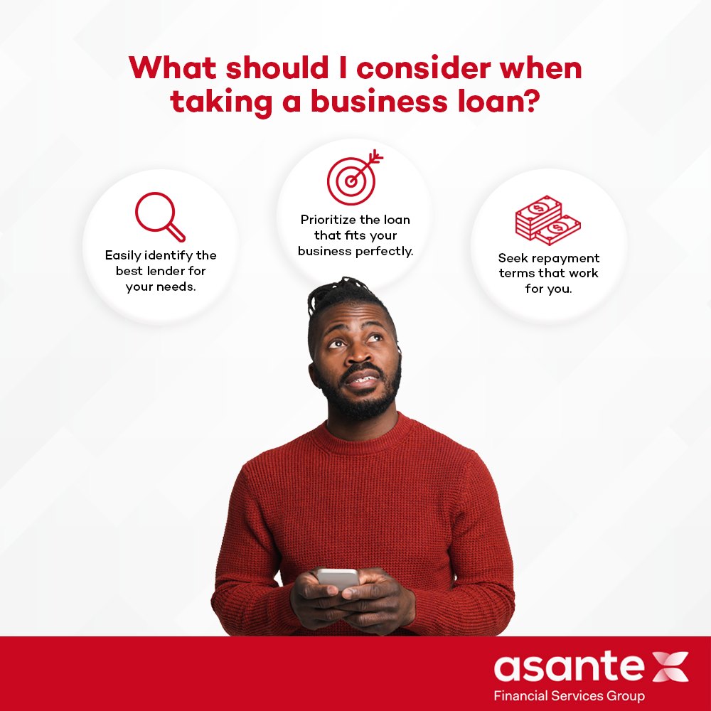 When taking a business loan, you need to be clear on what you require the funds for:

1. Identify the best lender for your needs.
2. Prioritize what's important to you and get a loan that fits your business perfectly.
3. Pick out repayment terms that work for you.