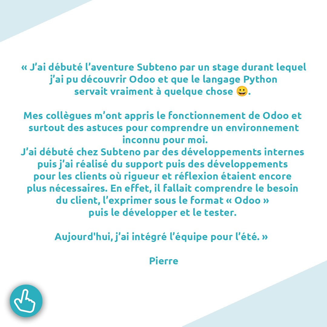 Subteno_'s tweet photo. [TÉMOIGNAGE]

🚀 C’est au tour de Pierre, développeur, de témoigner sur son expérience chez Subteno. 
 
👉 Découvrez son ressenti dès maintenant ! 
 
#Témoignage #Développeur #Collaborateur #Subtenaute #Subteno https://t.co/Lig8RY3lAA