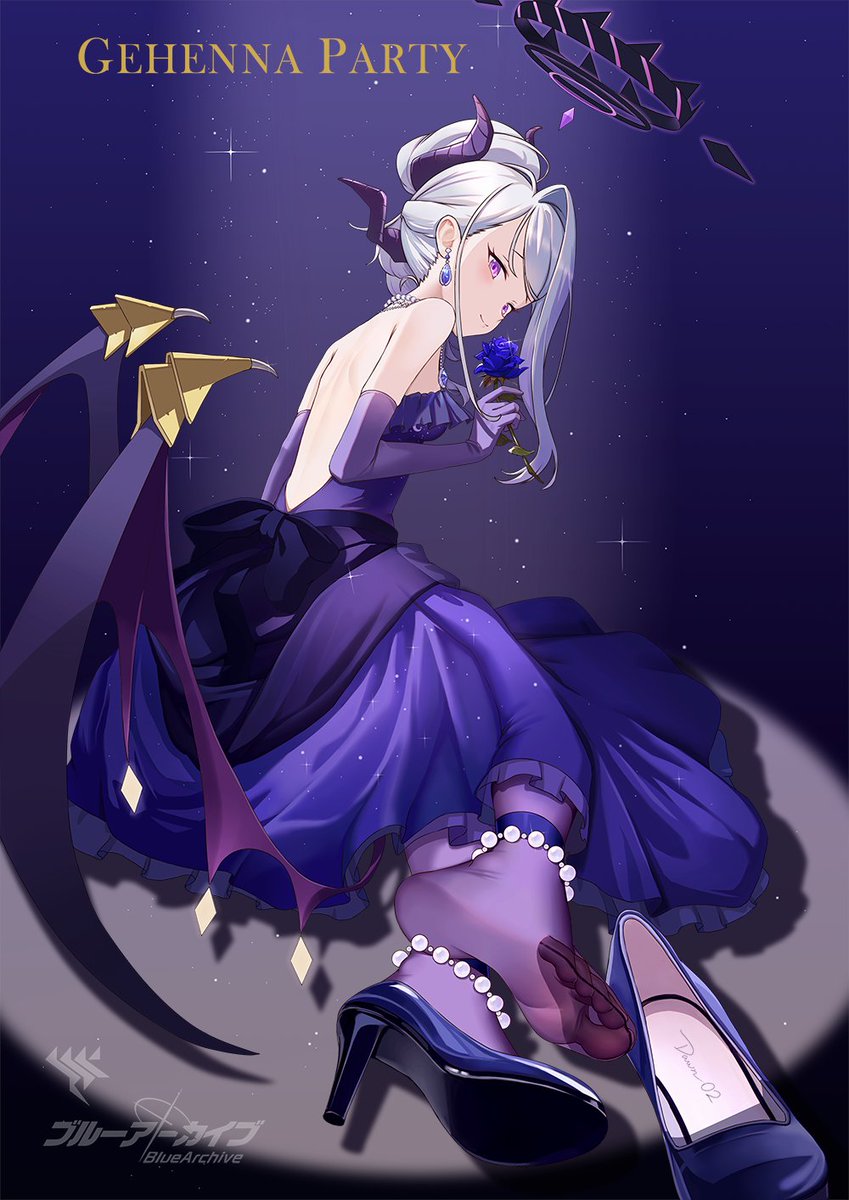 ヒナ(ドレス) 額装イラスト「陽ひらく彼女たちの小夜曲」(オーロラ加工)