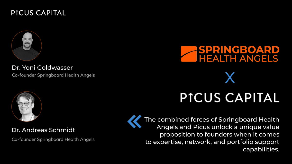 Picus Capital (@picuscap) on Twitter photo We are excited to announce <a href="/sprngbrd_angls/">Springboard Health Angels - join us on Bluesky</a> as a new Picus Venture Partner to further double down on our investment focus across biotechnology, life science innovation, and healthcare. We are excited to announce <a href="/sprngbrd_angls/">Springboard Health Angels - join us on Bluesky</a> as a new Picus Venture Partner to further double down on our investment focus across biotechnology, life science innovation, and healthcare.