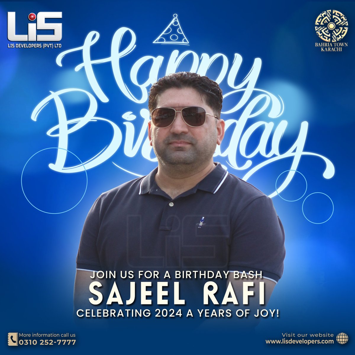 lisdevelopers's tweet photo. Happy birthday, Sajeel Rafi (AD Real Estate), Your life is about to pick up speed and blast off into the stratosphere. You should wear a seat belt and be sure to enjoy the journey. Happy birthday
#lisdevelopers #SajeelRafi #HappyBirthday #adrealestate #bahriatown https://t.co/9Dsi1L2GHf