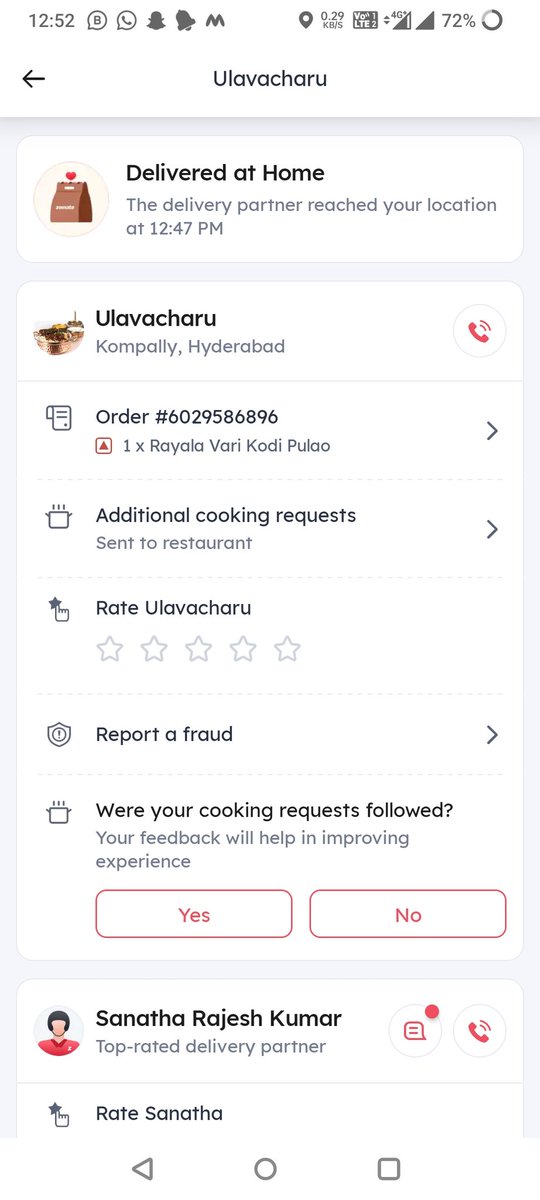 pranaykumar7669's tweet photo. @zomato I've ordered food from ulavacharu, kompally. Got hair in the food which is unhygienic. Order no: 6029586896. Unable to connect to the chat agent, Every time on twitter I'm complaining but you pupil mentioned this will not be happened in future orders.@deepigoyal @zomatocare https://t.co/Fki2JGjVwc