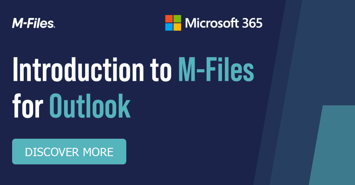 nextuae's tweet photo. Video: Introduction to M-Files for Microsoft Outlook Add-In. Learn how to file business critical conversations and documents into M-Files effortlessly, and thus, ensuring that information doesn't get lost in the sea of emails and inboxes. https://t.co/4XjAkoAJSV https://t.co/uh0L8dY0PZ