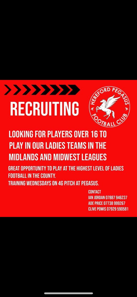 Hereford Pegasus Ladies FC tweet media