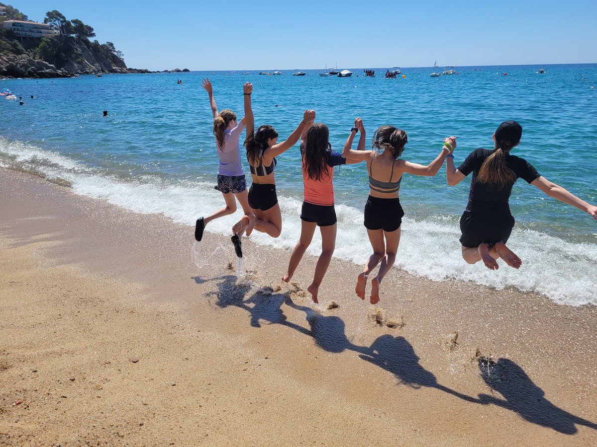 Jumping for joy on the watersports trip! #spain2024