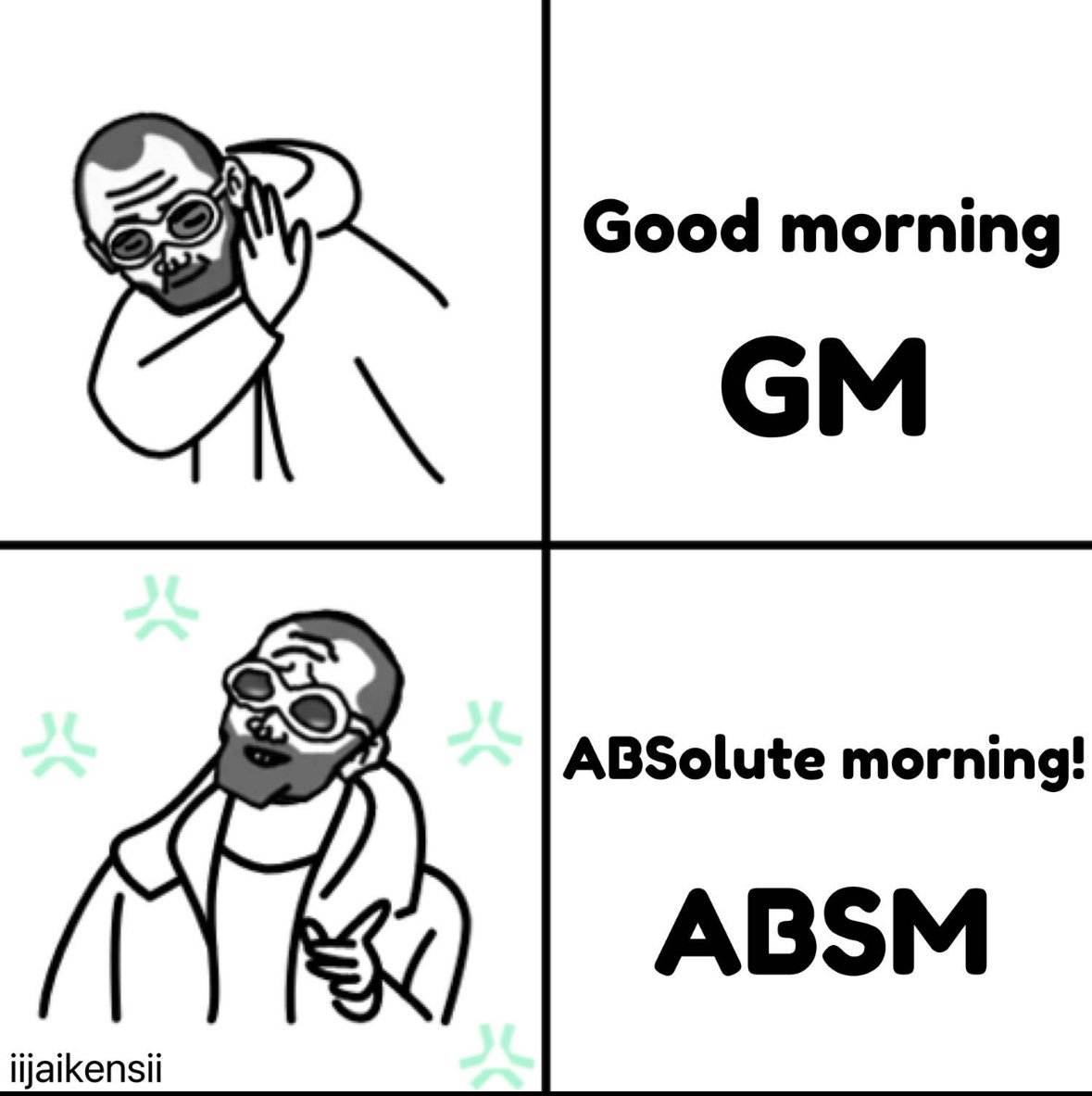 Abstract_Chad's tweet photo. There is no GM in ChadLand

Theres only ABSM

#chad #abstract #abstractchain https://t.co/o2Aqi56TYl