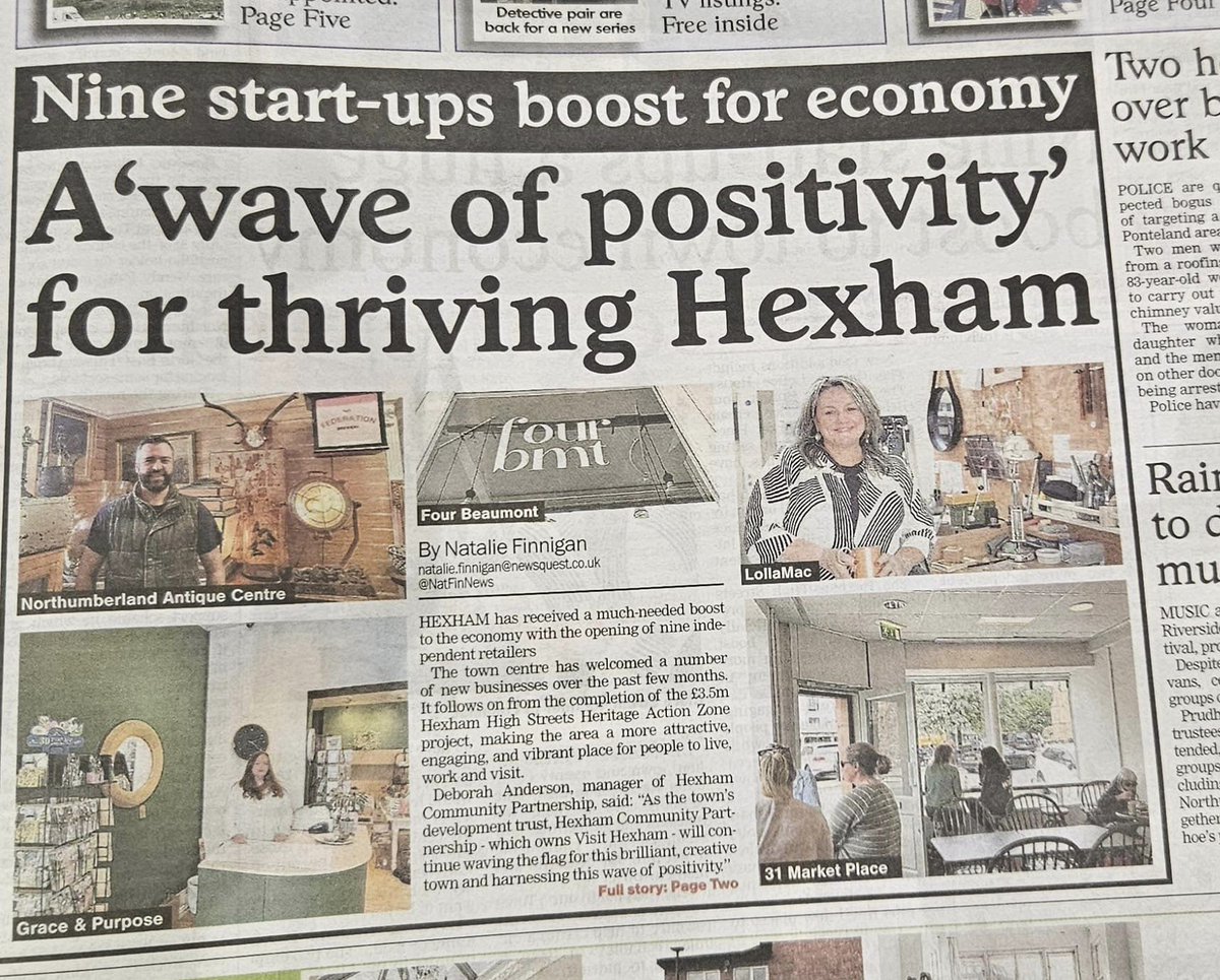 VisitHexham (@visithexham) on Twitter photo Oops! We've been so busy with our new website (live later today) that we forgot to share last week's front page in the Courant. Nice one from <a href="/NatFinNews/">Natalie Finnigan</a>
hexham-courant.co.uk/news/24455776.… Oops! We've been so busy with our new website (live later today) that we forgot to share last week's front page in the Courant. Nice one from <a href="/NatFinNews/">Natalie Finnigan</a>
hexham-courant.co.uk/news/24455776.…