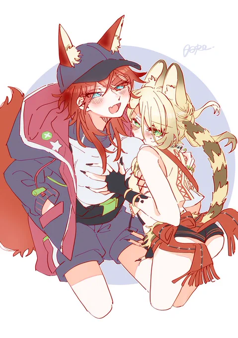 ショートパンツ大好きがよく出てる燐音+藍良の絵がでてきたから再掲しておくね 