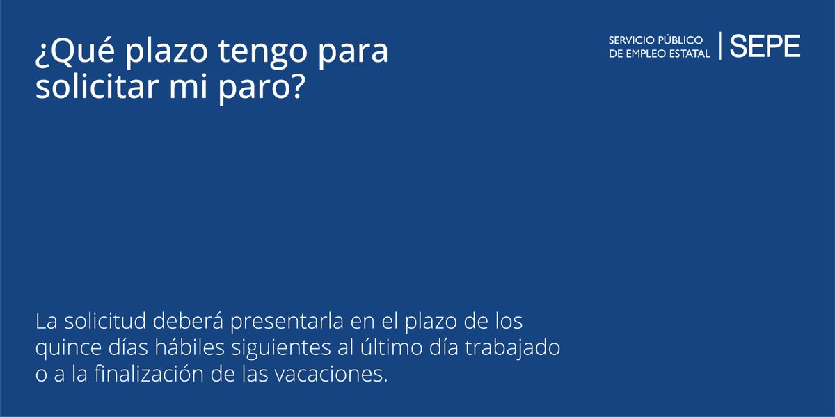 empleo_SEPE's tweet image. 🔷 ¿Puedes solicitar tu prestación si tienes días de vacaciones por disfrutar?

🔶 No puedes solicitar tu prestación porque no estás aún en ‘situación legal de desempleo’.

📅 Después tendrás 15 días hábiles para tramitar.

🔵 Solicita con PRESOLICITUD 👉 i.mtr.cool/dhesebmyqz