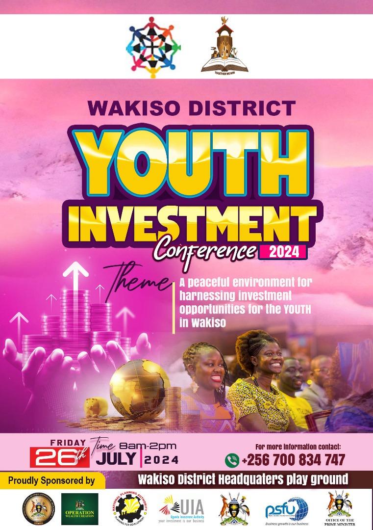 The long-awaited Conference is TOMORROW! 
Don't Miss a day filled with inspiring Talks, Networking opportunities, Exhibition, &amp; valuable insights into Harnessing investment opportunities to young people.

DATE:  26th July 
VENUE :  WAKISO DISTRICT HEADQUARTERS. 
TIME:  8AM-2PM